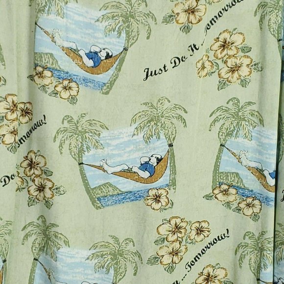 Big Dogs Mens Hawaiian Shirt Yellow Green Floral - Picture 5 of 8